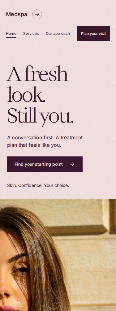 Mobile view of the same medspa design