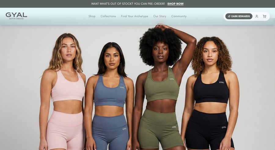 Online store for an activewear brand