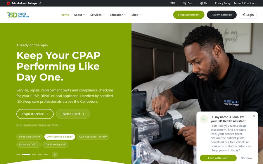 Website and store for a Caribbean sleep care provider