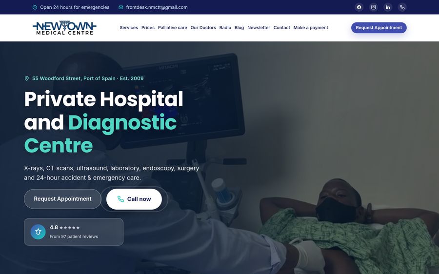 Website for a private medical and diagnostic centre